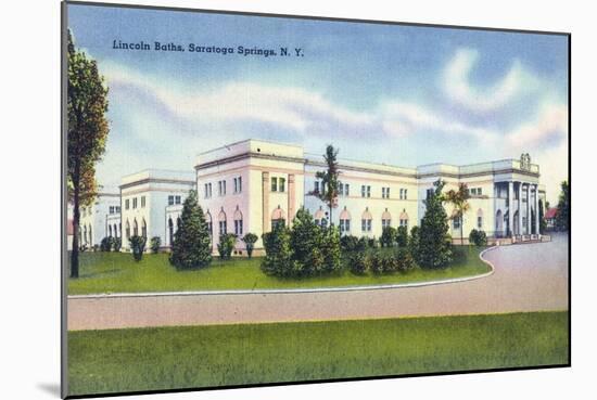 Saratoga Springs, New York - Lincoln Baths Exterior View-Lantern Press-Mounted Art Print