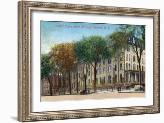 Saratoga Springs, New York - United States Hotel Exterior View-Lantern Press-Framed Art Print