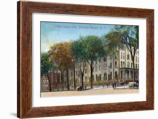 Saratoga Springs, New York - United States Hotel Exterior View-Lantern Press-Framed Art Print