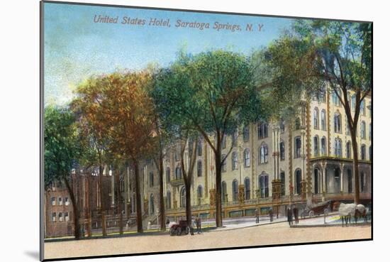 Saratoga Springs, New York - United States Hotel Exterior View-Lantern Press-Mounted Art Print