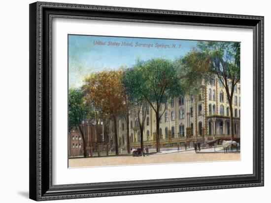 Saratoga Springs, New York - United States Hotel Exterior View-Lantern Press-Framed Art Print