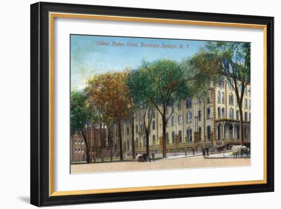 Saratoga Springs, New York - United States Hotel Exterior View-Lantern Press-Framed Art Print