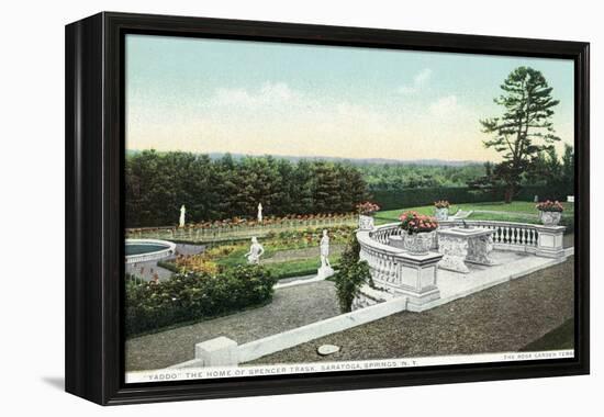 Saratoga Springs, New York - View from the Yaddo Rose Garden Terrace-Lantern Press-Framed Stretched Canvas