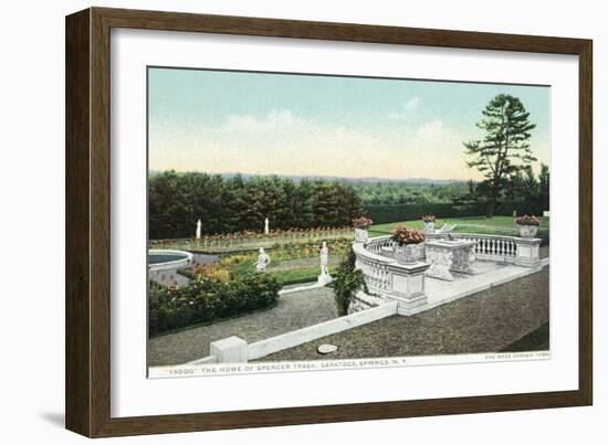 Saratoga Springs, New York - View from the Yaddo Rose Garden Terrace-Lantern Press-Framed Art Print