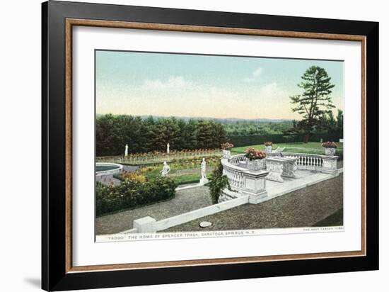 Saratoga Springs, New York - View from the Yaddo Rose Garden Terrace-Lantern Press-Framed Art Print