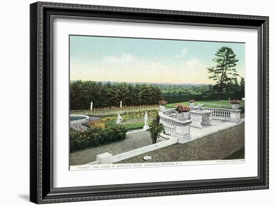 Saratoga Springs, New York - View from the Yaddo Rose Garden Terrace-Lantern Press-Framed Art Print