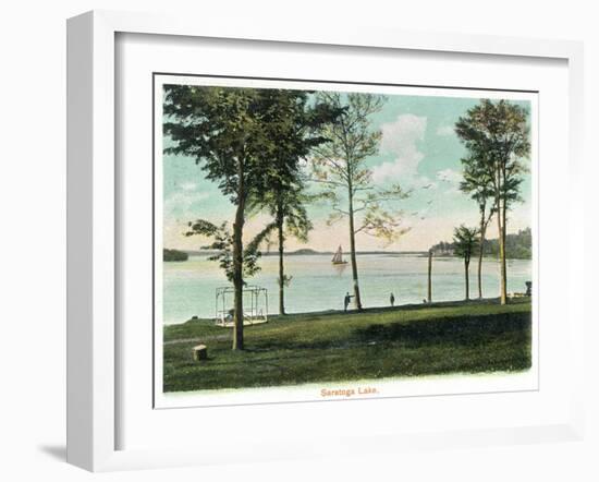 Saratoga Springs, New York - View of Saratoga Lake-Lantern Press-Framed Art Print