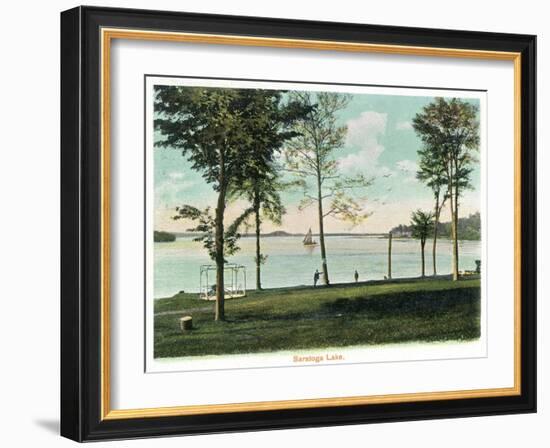 Saratoga Springs, New York - View of Saratoga Lake-Lantern Press-Framed Art Print