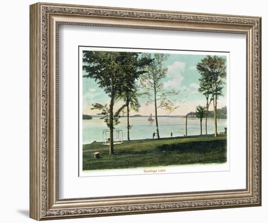 Saratoga Springs, New York - View of Saratoga Lake-Lantern Press-Framed Art Print