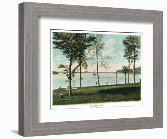 Saratoga Springs, New York - View of Saratoga Lake-Lantern Press-Framed Art Print