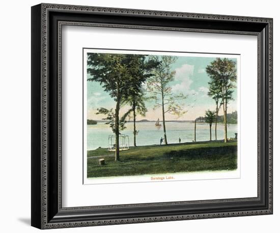 Saratoga Springs, New York - View of Saratoga Lake-Lantern Press-Framed Art Print