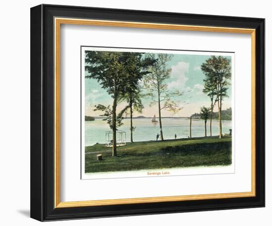 Saratoga Springs, New York - View of Saratoga Lake-Lantern Press-Framed Art Print