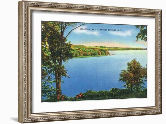 Saratoga Springs, New York - View of Saratoga Lake-Lantern Press-Framed Art Print