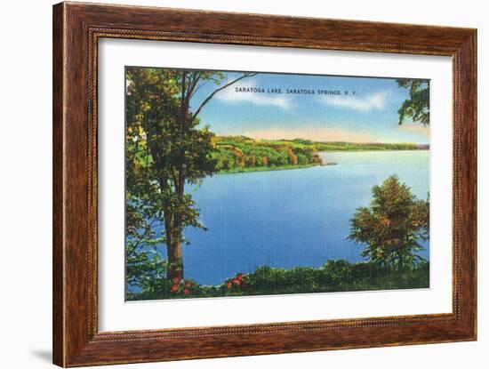 Saratoga Springs, New York - View of Saratoga Lake-Lantern Press-Framed Art Print