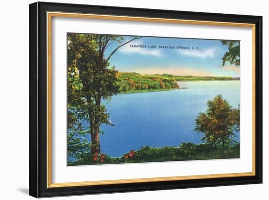 Saratoga Springs, New York - View of Saratoga Lake-Lantern Press-Framed Art Print