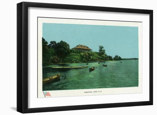 Saratoga Springs, New York - View of Saratoga Lake-Lantern Press-Framed Art Print