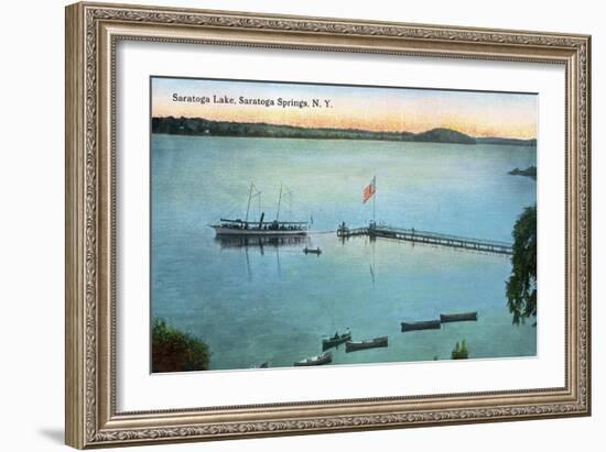 Saratoga Springs, New York - View of Saratoga Lake-Lantern Press-Framed Art Print