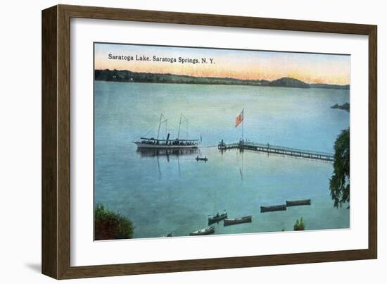 Saratoga Springs, New York - View of Saratoga Lake-Lantern Press-Framed Art Print