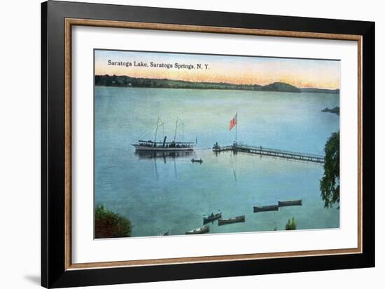 Saratoga Springs, New York - View of Saratoga Lake-Lantern Press-Framed Art Print