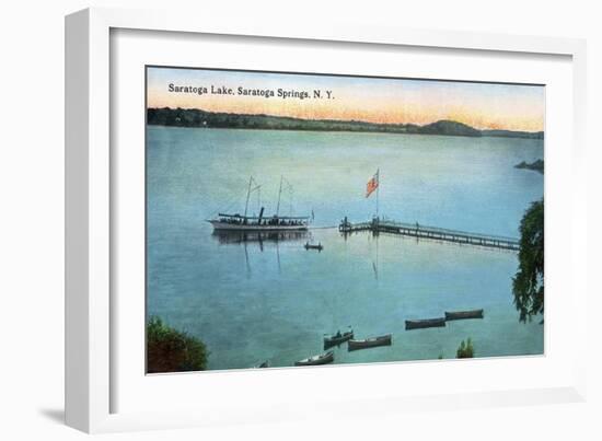 Saratoga Springs, New York - View of Saratoga Lake-Lantern Press-Framed Art Print