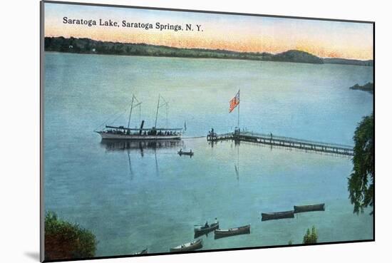 Saratoga Springs, New York - View of Saratoga Lake-Lantern Press-Mounted Art Print