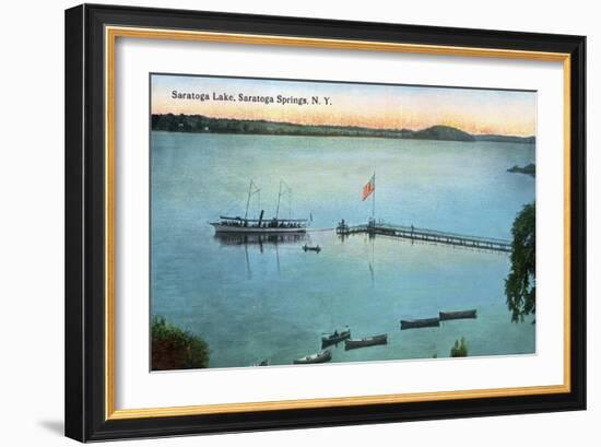 Saratoga Springs, New York - View of Saratoga Lake-Lantern Press-Framed Art Print