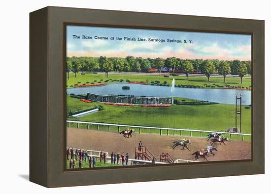 Saratoga Springs, New York - View of the Race Track Finish Line-Lantern Press-Framed Stretched Canvas