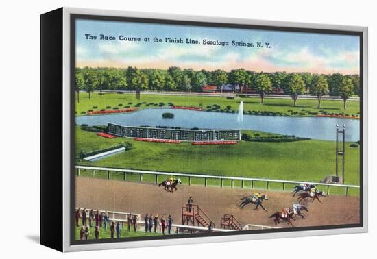 Saratoga Springs, New York - View of the Race Track Finish Line-Lantern Press-Framed Stretched Canvas