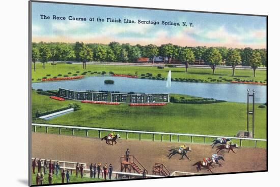 Saratoga Springs, New York - View of the Race Track Finish Line-Lantern Press-Mounted Art Print