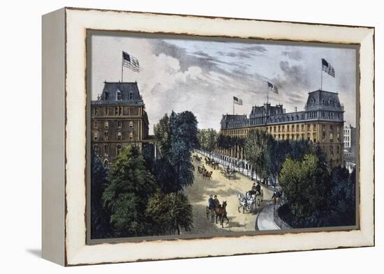 Saratoga Springs-Currier & Ives-Framed Premier Image Canvas