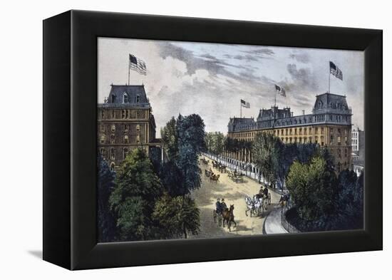 Saratoga Springs-Currier & Ives-Framed Premier Image Canvas