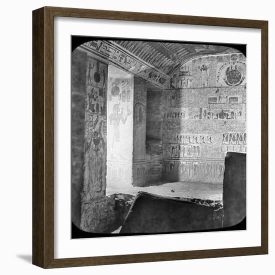 Sarcophagus and Burial Chamber of Rameses Vi, Valley of the Kings, Egypt, C1890-Newton & Co-Framed Photographic Print