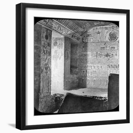 Sarcophagus and Burial Chamber of Rameses Vi, Valley of the Kings, Egypt, C1890-Newton & Co-Framed Photographic Print