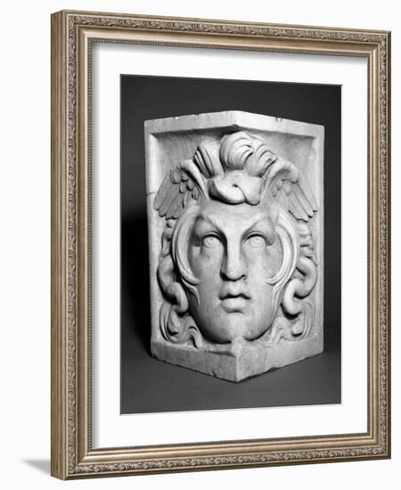 Sarcophagus Corner Fragment (Marble)-Roman-Framed Giclee Print