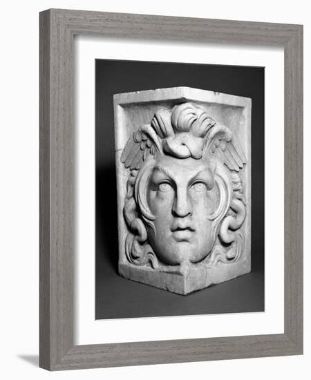 Sarcophagus Corner Fragment (Marble)-Roman-Framed Giclee Print