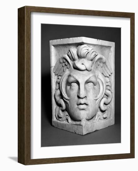 Sarcophagus Corner Fragment (Marble)-Roman-Framed Giclee Print