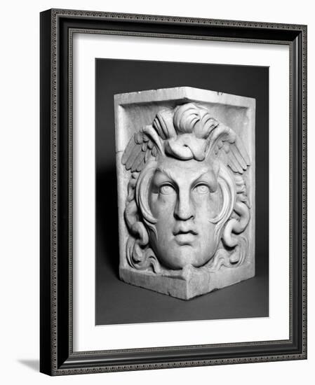 Sarcophagus Corner Fragment (Marble)-Roman-Framed Giclee Print