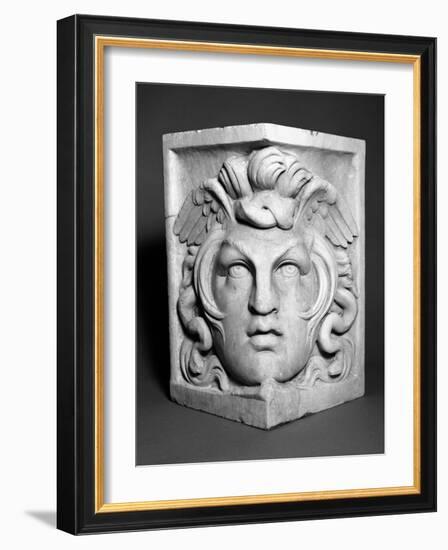 Sarcophagus Corner Fragment (Marble)-Roman-Framed Giclee Print