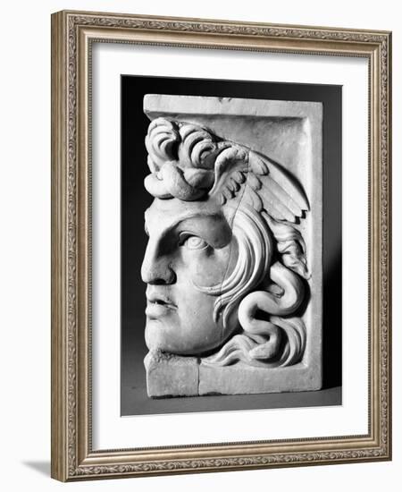 Sarcophagus Corner Fragment (Marble)-Roman-Framed Giclee Print