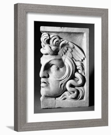 Sarcophagus Corner Fragment (Marble)-Roman-Framed Giclee Print