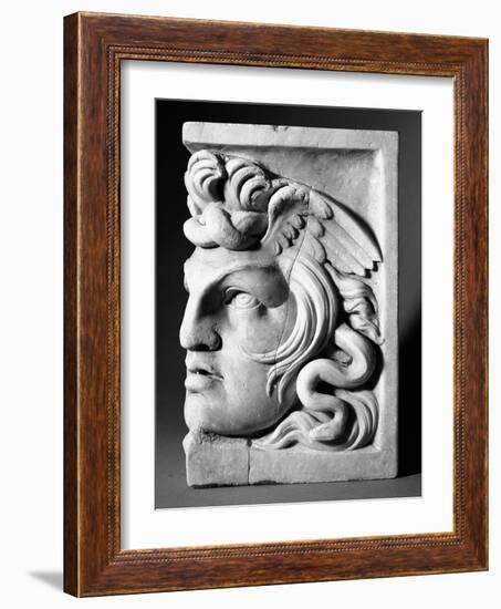 Sarcophagus Corner Fragment (Marble)-Roman-Framed Giclee Print