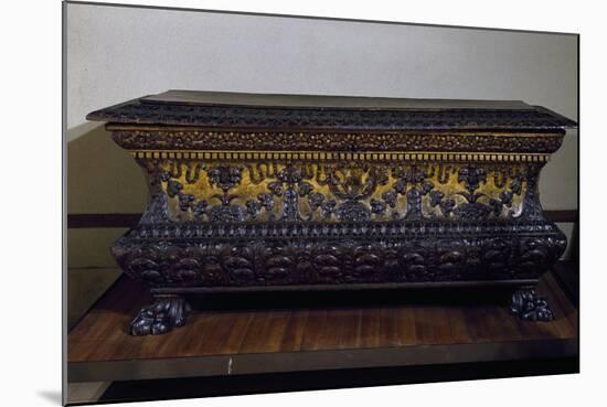 Sarcophagus Form Wedding Chest in Golden Walnut with Lions Claw Feet, Made in Rome, Italy-null-Mounted Giclee Print