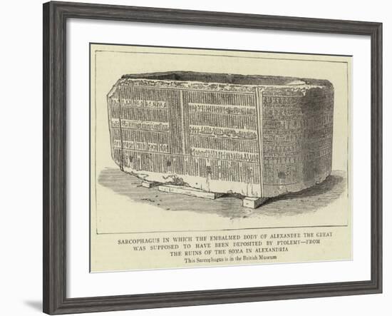 Sarcophagus in Which the Embalmed Body of Alexander the Great Was Supposed to Have Been Deposited b--Framed Giclee Print