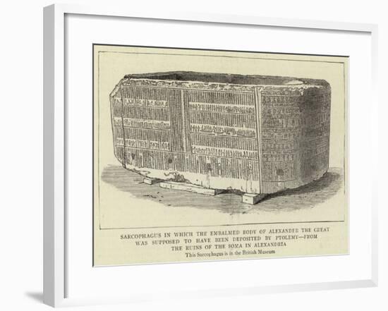 Sarcophagus in Which the Embalmed Body of Alexander the Great Was Supposed to Have Been Deposited b-null-Framed Giclee Print