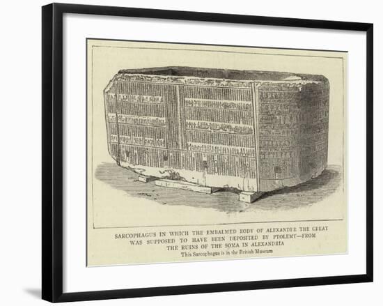 Sarcophagus in Which the Embalmed Body of Alexander the Great Was Supposed to Have Been Deposited b-null-Framed Giclee Print