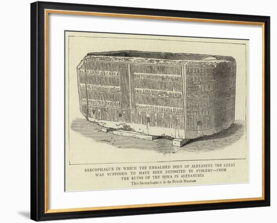 Sarcophagus in Which the Embalmed Body of Alexander the Great Was Supposed to Have Been Deposited b-null-Framed Giclee Print