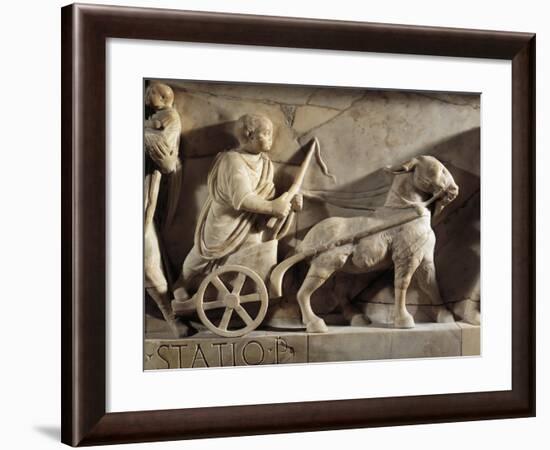 Sarcophagus of M. Cornelius Statius with Scenes from His Childhood, Detail of Child Playing-null-Framed Giclee Print