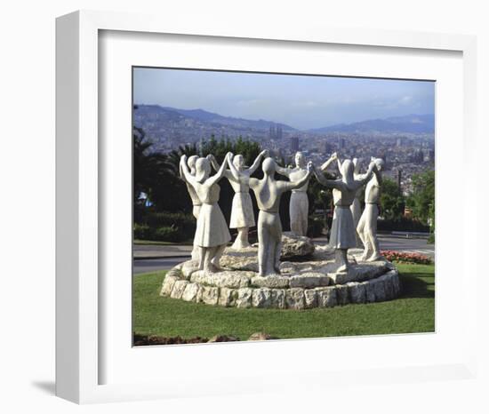 Sardana Montjuic, Barcelona-null-Framed Art Print