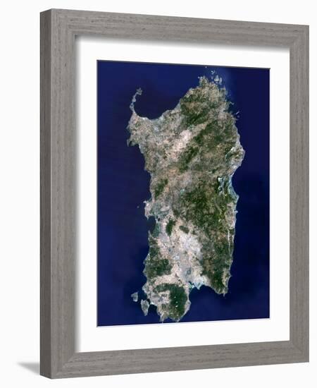 Sardinia, Satellite Image-PLANETOBSERVER-Framed Photographic Print