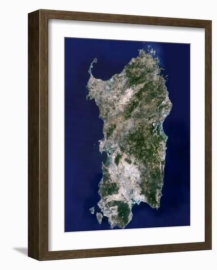 Sardinia, Satellite Image-PLANETOBSERVER-Framed Photographic Print